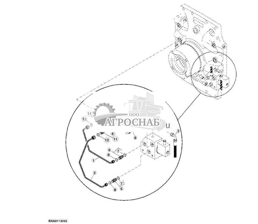 DIFFERENTIAL LOCK VALVE AND OIL LINES 